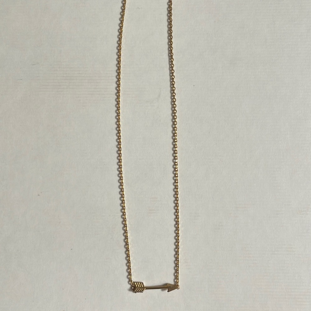 Etsy • Brass Gold Arrow Necklace
